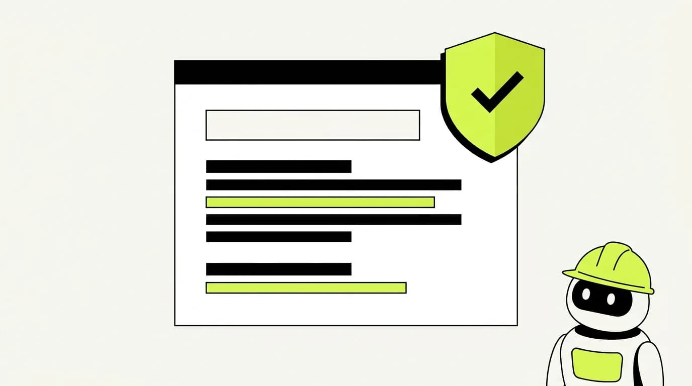 A web page with a shield and a checkmark on its corner